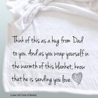 Personalized Dad Memorial Throw Blanket for someone who has lost their Dad, a gift of sympathy, loss of Dad gift, gift for funeral of Dad
