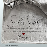 Beautiful personalized throw blanket for your Soul Sister.