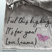 Personalized hug blanket, gift of comfort, sending hugs to a friend or family member
