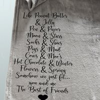 Personalized Best Friend Gift, Personalized Throw Blanket, best friend gift, we are like peanut butter and jelly