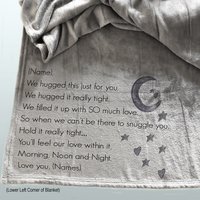 We hugged this blanket tight for child, personalized fleece blanket for child, gift for grandson, granddaughter, niece, nephew, snuggle gift