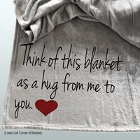 Custom throw blanket sending a hug from me to you, cozy fleece personalized