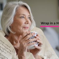Personalized throw blanket with hand drawn pink hearts