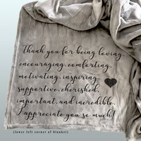 Personalized throw blanket about Friendship, gift of appreciation for a friend, a personalized thank you gift