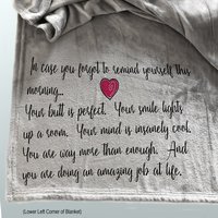 Personalized Custom Throw Blanket, friendship blanket, inspirational throw blanket, personalized gift for a friend, self care blanket