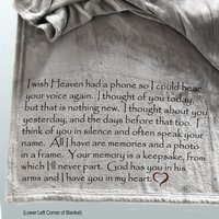 I wish Heaven had a phone sympathy, personalized throw blanket, a memorial gift of comfort.