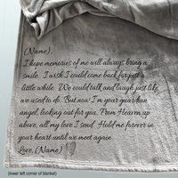 Personalized Sympathy Memorial Throw Blanket, I Hope Memories of Me Fleece Blanket with Name