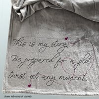 A cozy personalized throw for someone about to make a big change in their life