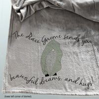 Gnome personalized throw Blanket, Dreams and Hugs, Personalized Cozy Gift