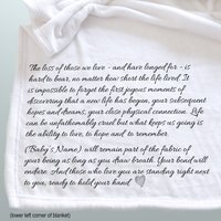 Personalized  throw blanket, miscarriage, still born, loss of child, gift for grieving parent, child memorial, sympathy gift, born still