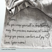 Personalized Memorial Throw Blanket, remembering their loved one, blanket of comfort, memorial blanket, gift of sympathy, bereavement gift