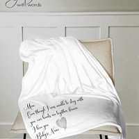 Child Memorial Throw Blanket for Mom that has lost a child, miscarriage, stillborn, sympathy gift for Mom, a hug from baby or Mom and Dad.