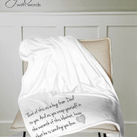 Personalized Dad Memorial Throw Blanket for someone who has lost their Dad, a gift of sympathy, loss of Dad gift, gift for funeral of Dad
