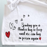 Sending you hugs custom throw blanket, cozy fleece personalized blanket