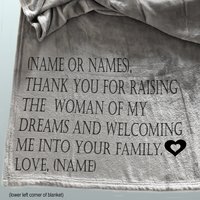 Wedding Gift for Bride and Groom's parents, mother and father-in-law, gift of gratitude for raising the bride or groom.