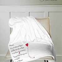A beautiful personalized throw blanket, gift for a friend, friendship gift, personalized blanket, sending a hug, family isn't about blood
