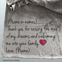 Personalized gift for Bride and Groom's Parents, a gift of gratitude for raising the Bride and Groom