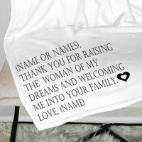 Wedding Gift for Bride and Groom's parents, mother and father-in-law, gift of gratitude for raising the bride or groom.