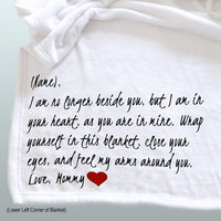 Personalized Memorial Throw Blanket for child, blanket hug for a child, a hug from heaven