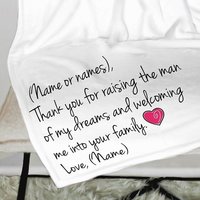 Personalized gift for Bride and Groom's Parents, a gift of gratitude for raising the Bride and Groom