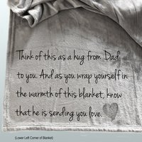 Personalized Dad Memorial Throw Blanket for someone who has lost their Dad, a gift of sympathy, loss of Dad gift, gift for funeral of Dad