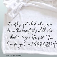 Personalized friendship throw blanket, best friend gift, friendship blanket, gift of gratitude, photo blanket, personalized gift for friend