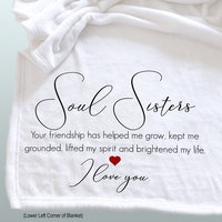 Beautiful personalized throw blanket for your Soul Sister.