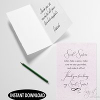 Soul Sister Greeting Card, downloadable, printable greeting card for a friend that is your soul sister