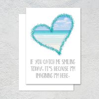 A printable greeting card for someone going on vacation, a card for someone going to the beach, beach memories