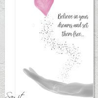 Believe in your dreams digital greeting card encouraging someone who is thinking of or starting something new