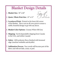 A cozy personalized throw for someone about to make a big change in their life