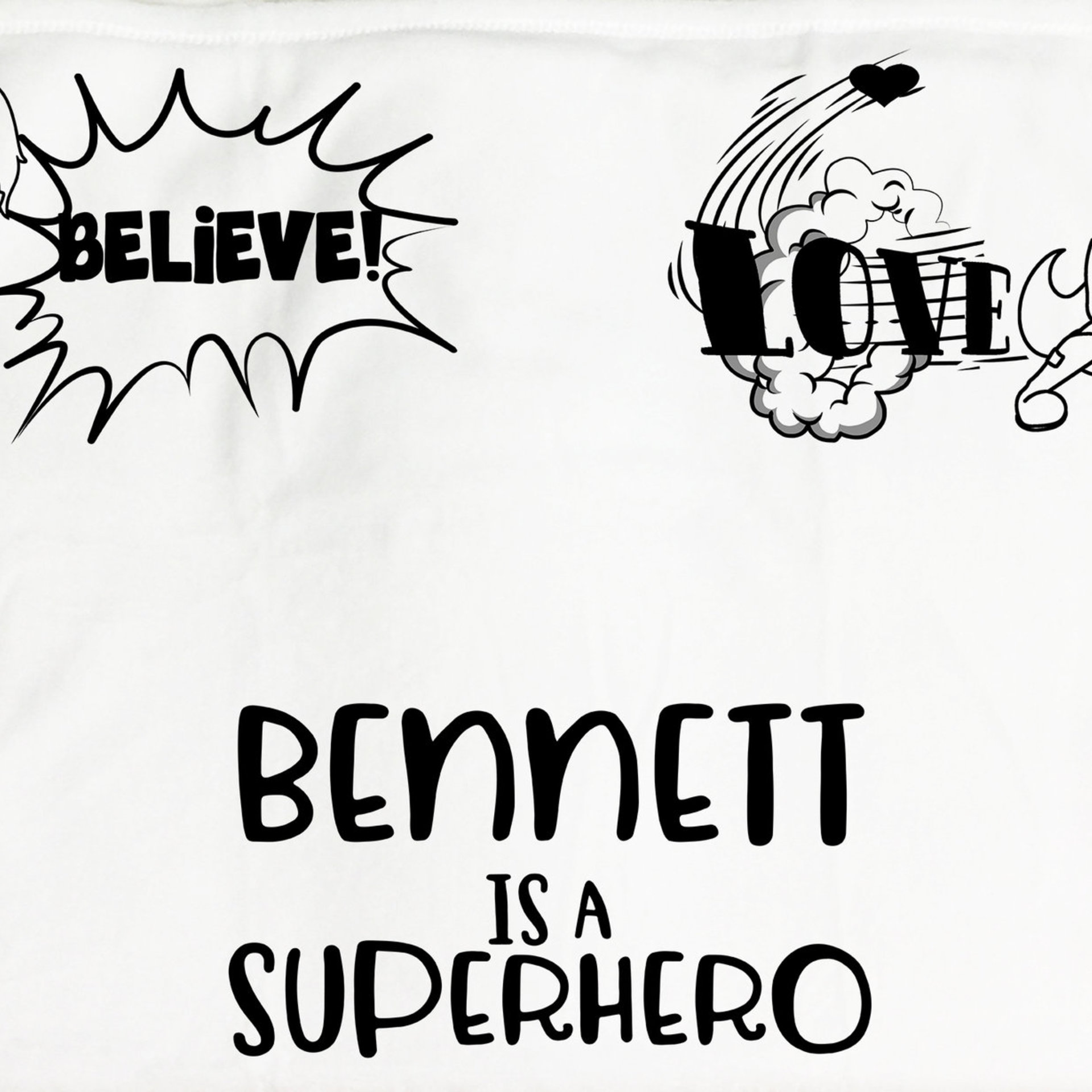 A cozy throw blanket for a child that is ill, sad or in need of some super powers!  A blanket of love and inspiration!