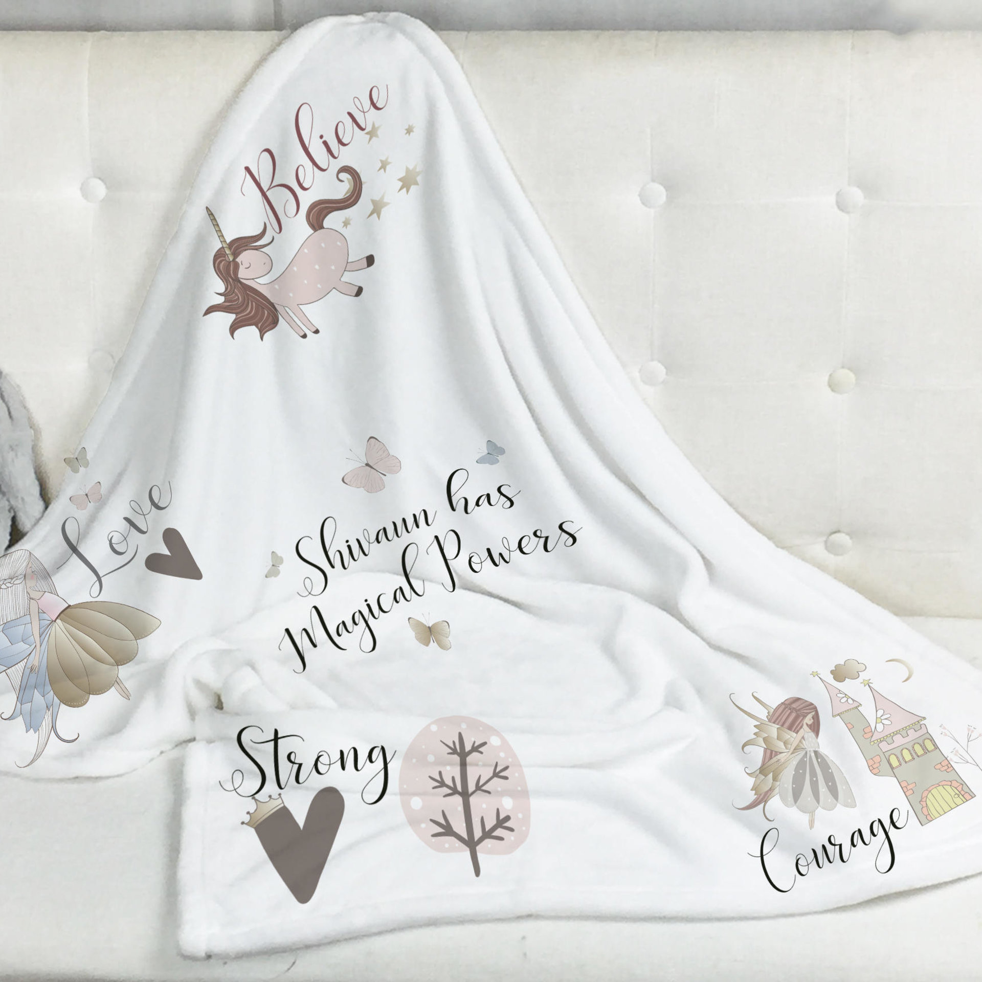 Personalized Throw Blanket gift of hope for a child,  a Fairy Blanket of comfort, inspiration, and hope...