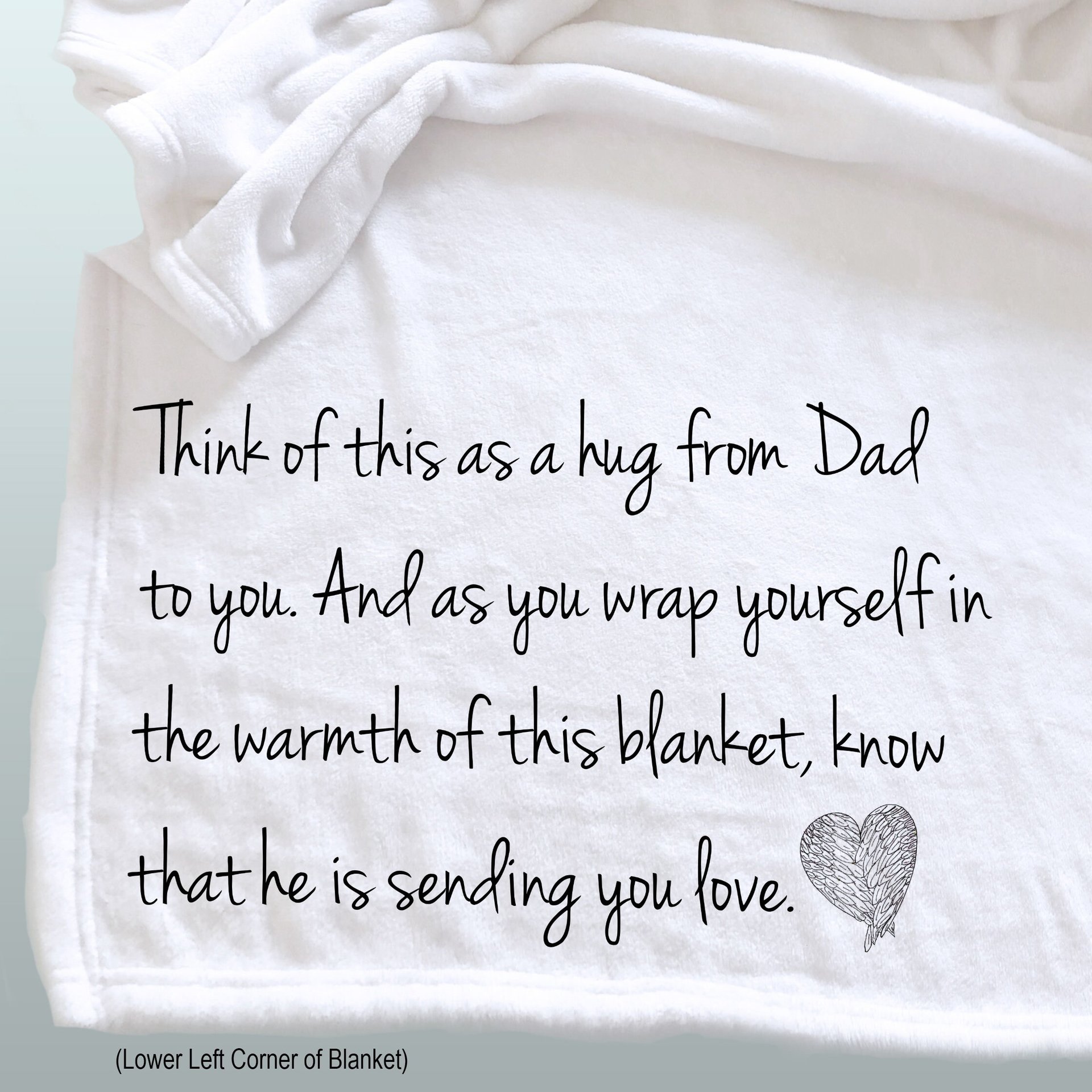 Personalized Dad Memorial Throw Blanket for someone who has lost their Dad, a gift of sympathy, loss of Dad gift, gift for funeral of Dad