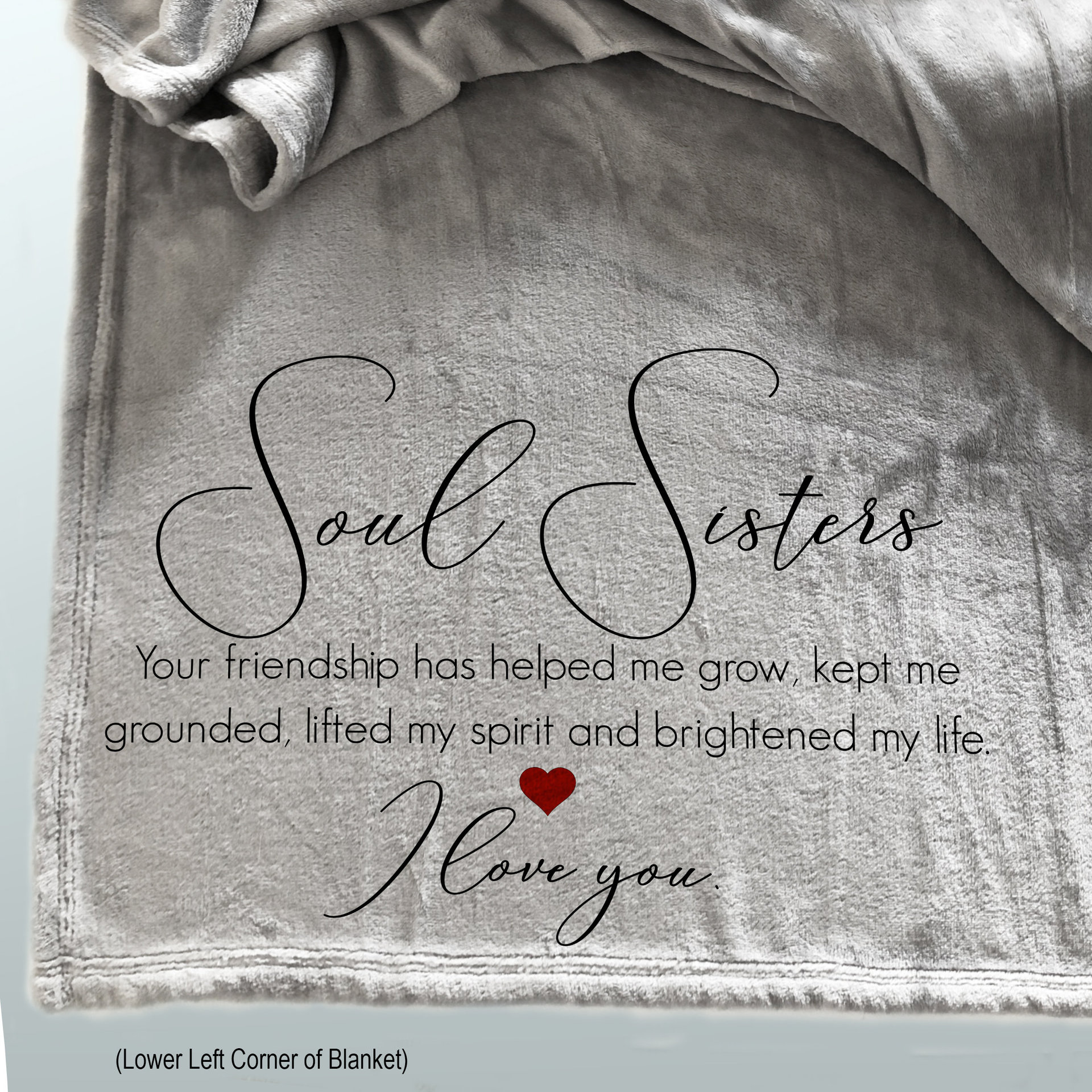 Beautiful personalized throw blanket for your Soul Sister.