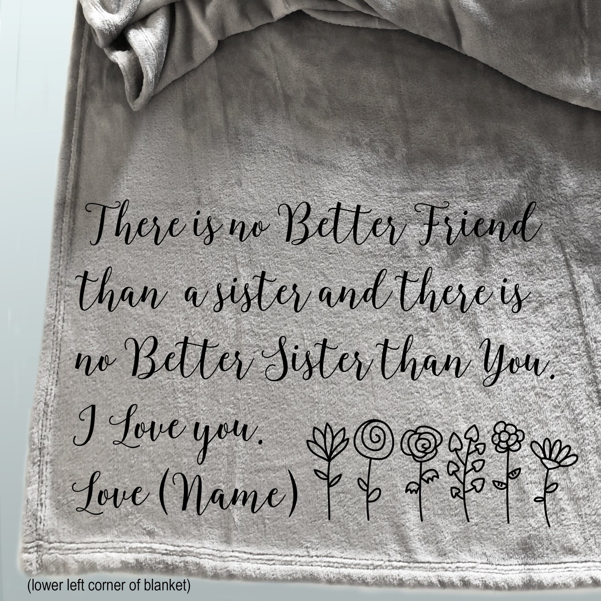 Personalized sister throw blanket, personalized gift for sister, there is no better friend than sister