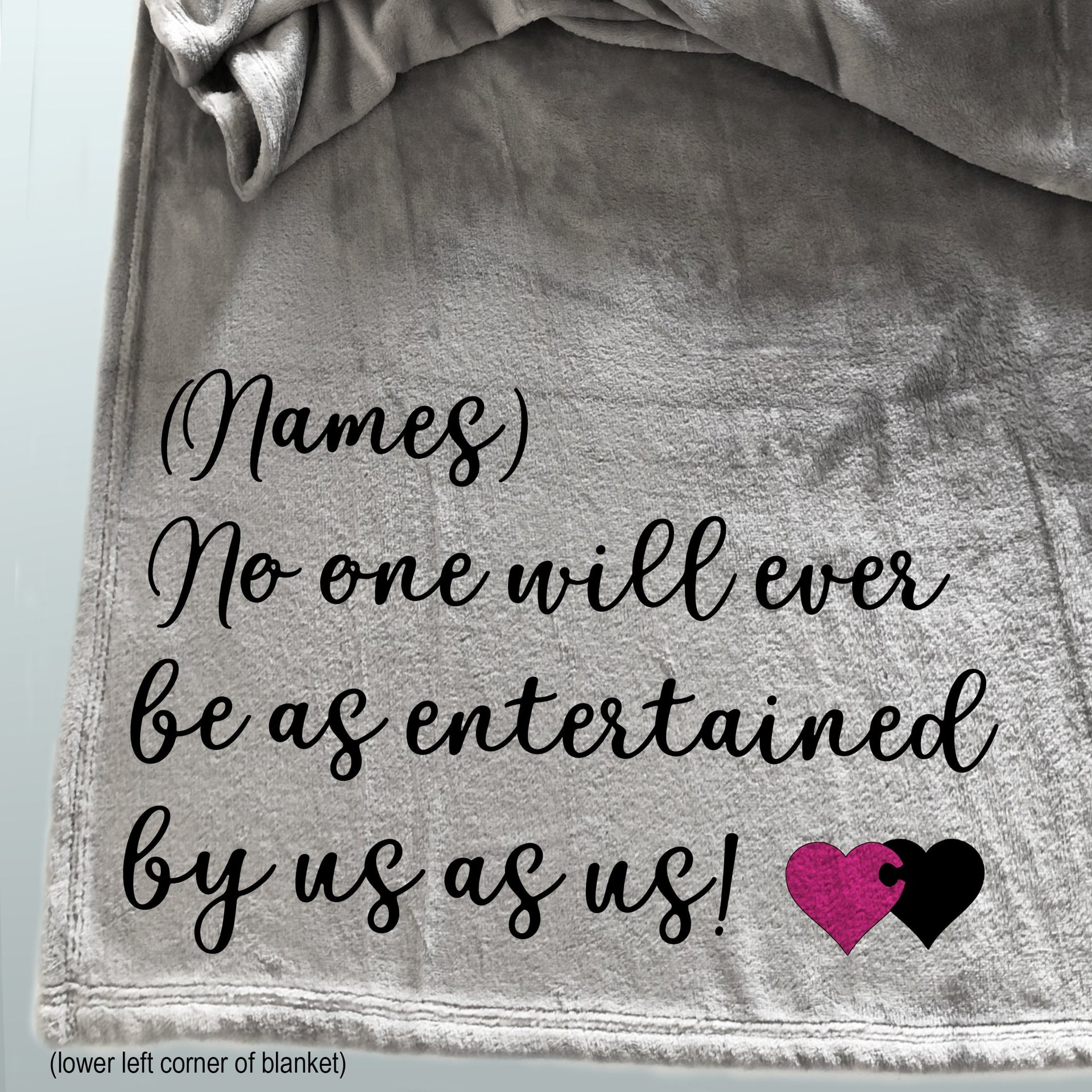 Funny personalized fleece blanket for a friend.