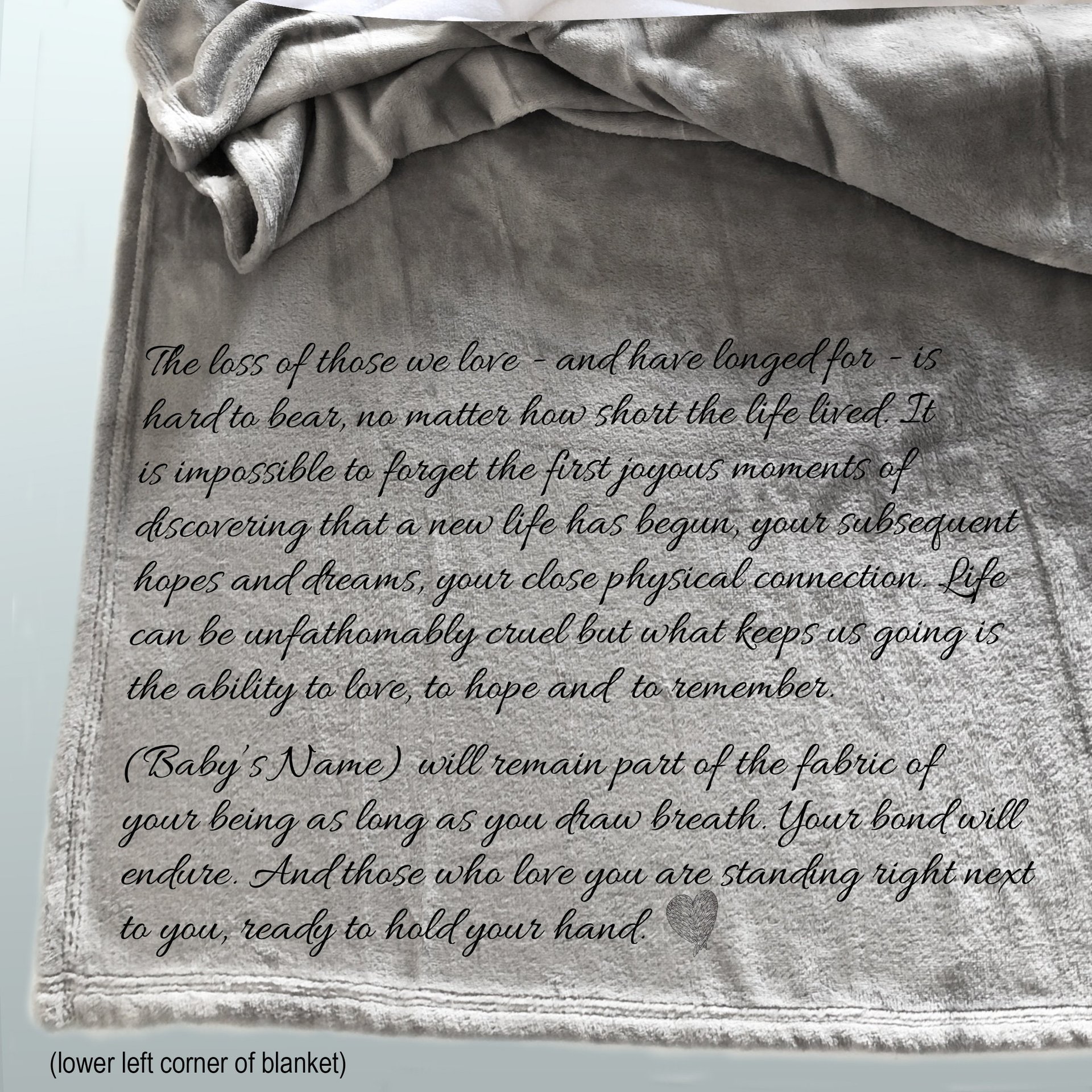 Personalized  throw blanket, miscarriage, still born, loss of child, gift for grieving parent, child memorial, sympathy gift, born still