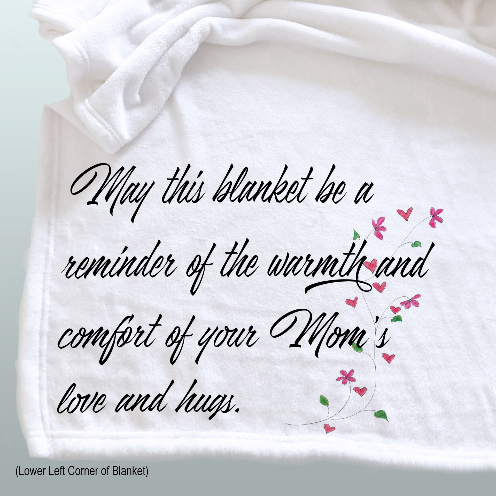 Personalized Memorial Throw Blanket, a sympathy gift with words from the person who has passed away.