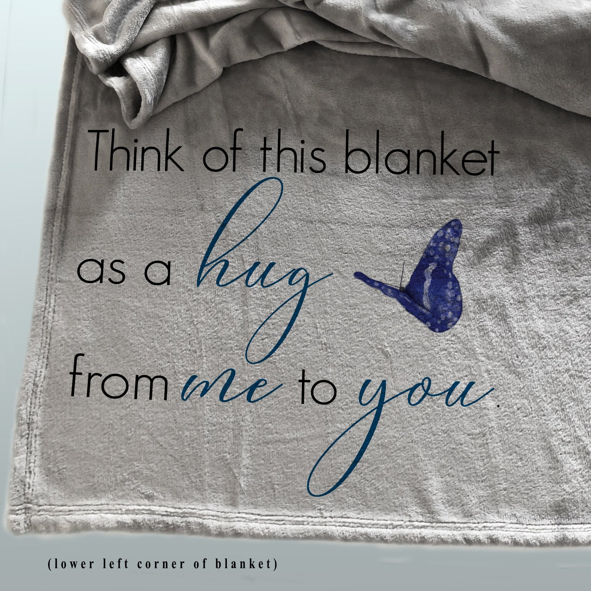Personalized Throw Blanket, blanket with butterfly, we hugged this tight, Hug Throw