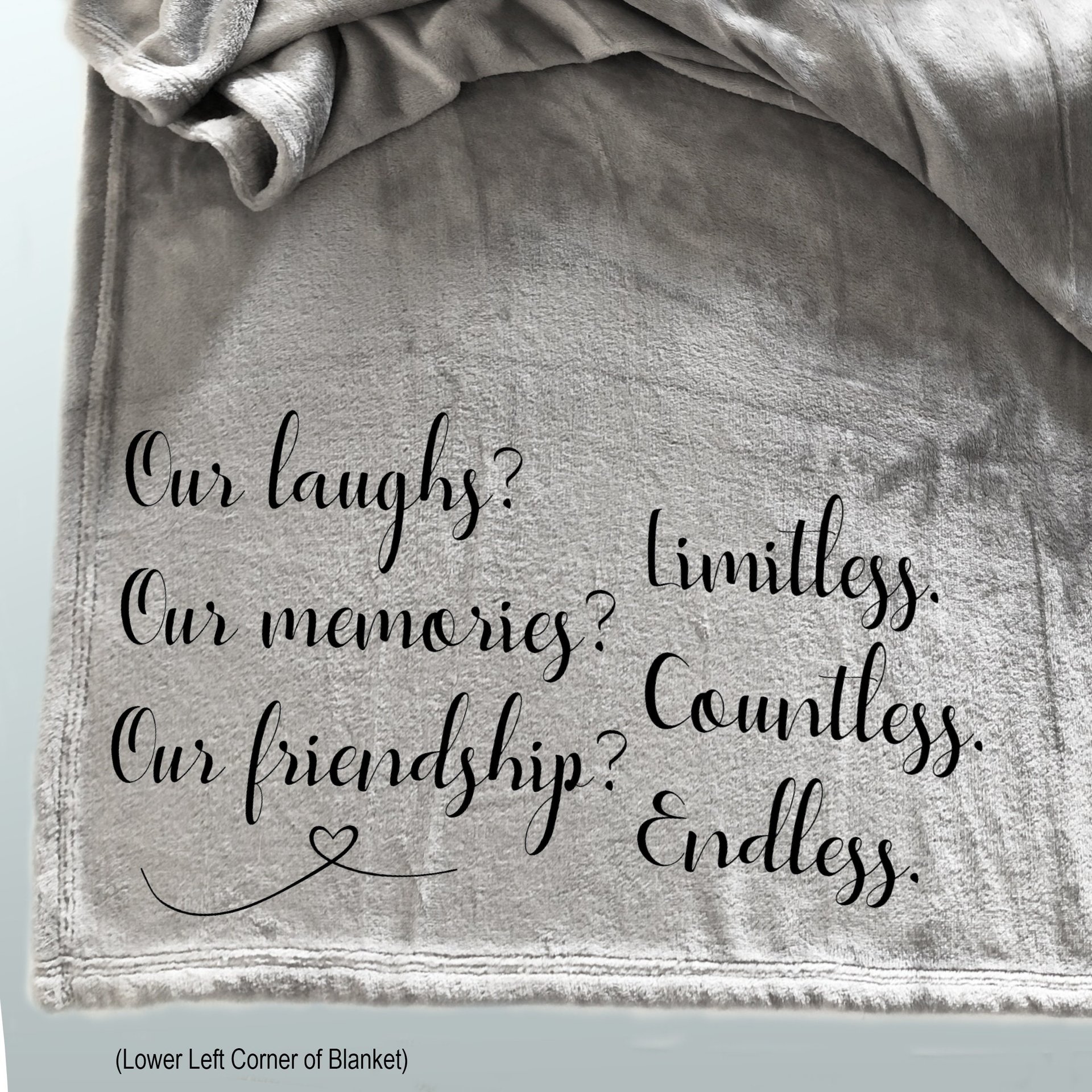 Custom personalized fleece throw blanket for a friend that you have shared so much with.