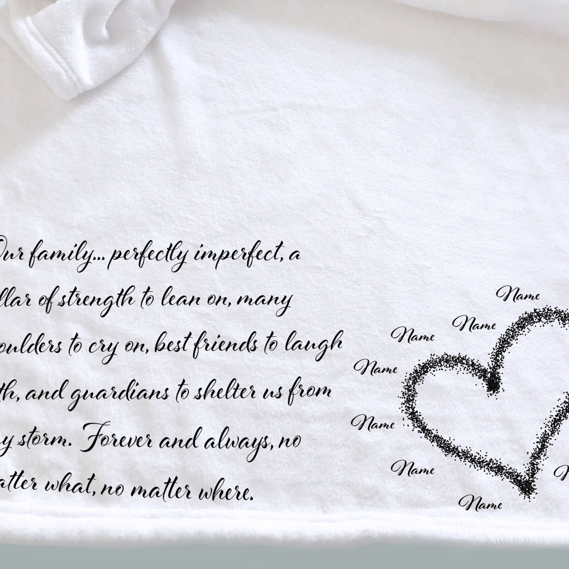 Personalized family gift, personalized fleece throw family gift, family gathering, hostess gift, Personalized Family Christmas gift