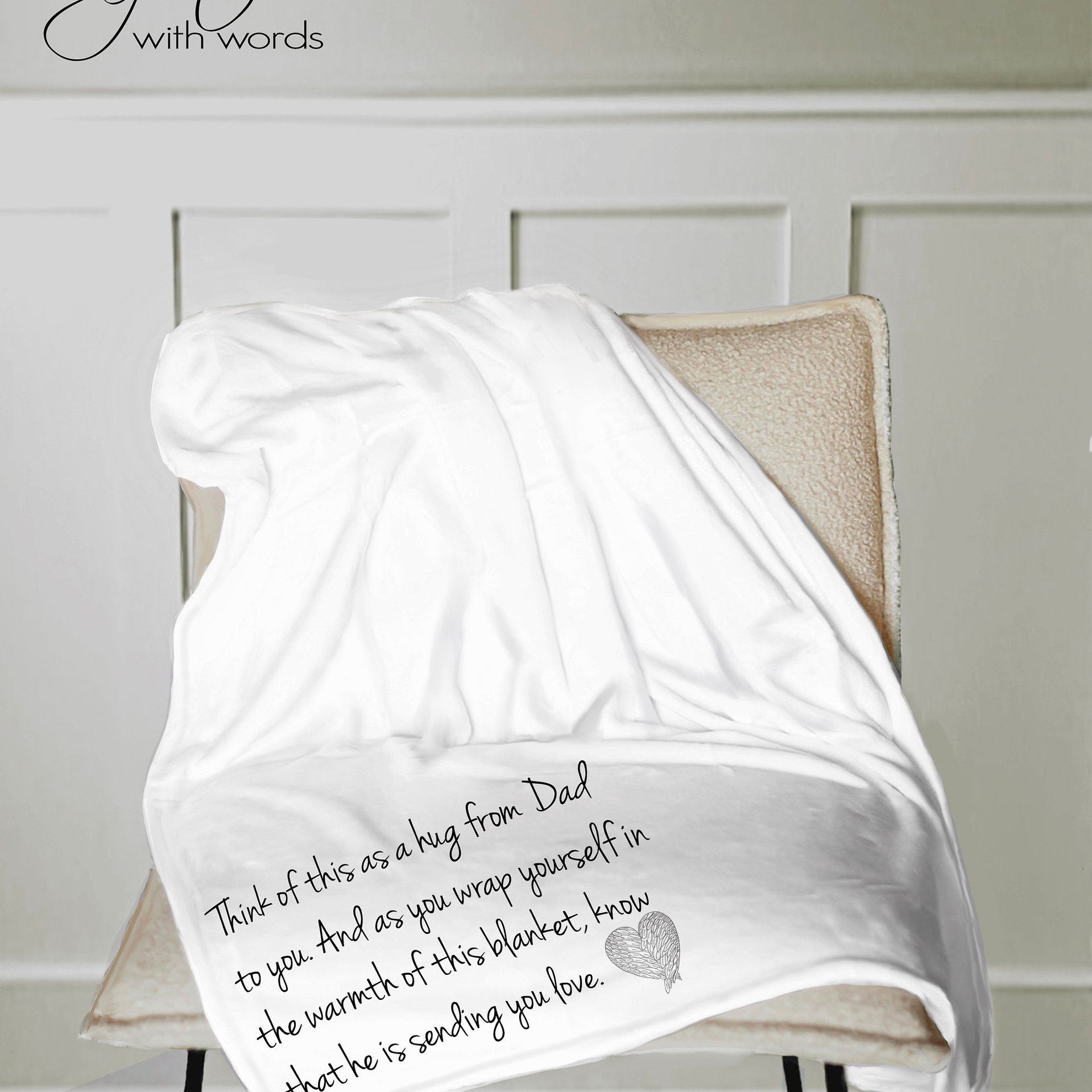 Personalized Dad Memorial Throw Blanket for someone who has lost their Dad, a gift of sympathy, loss of Dad gift, gift for funeral of Dad
