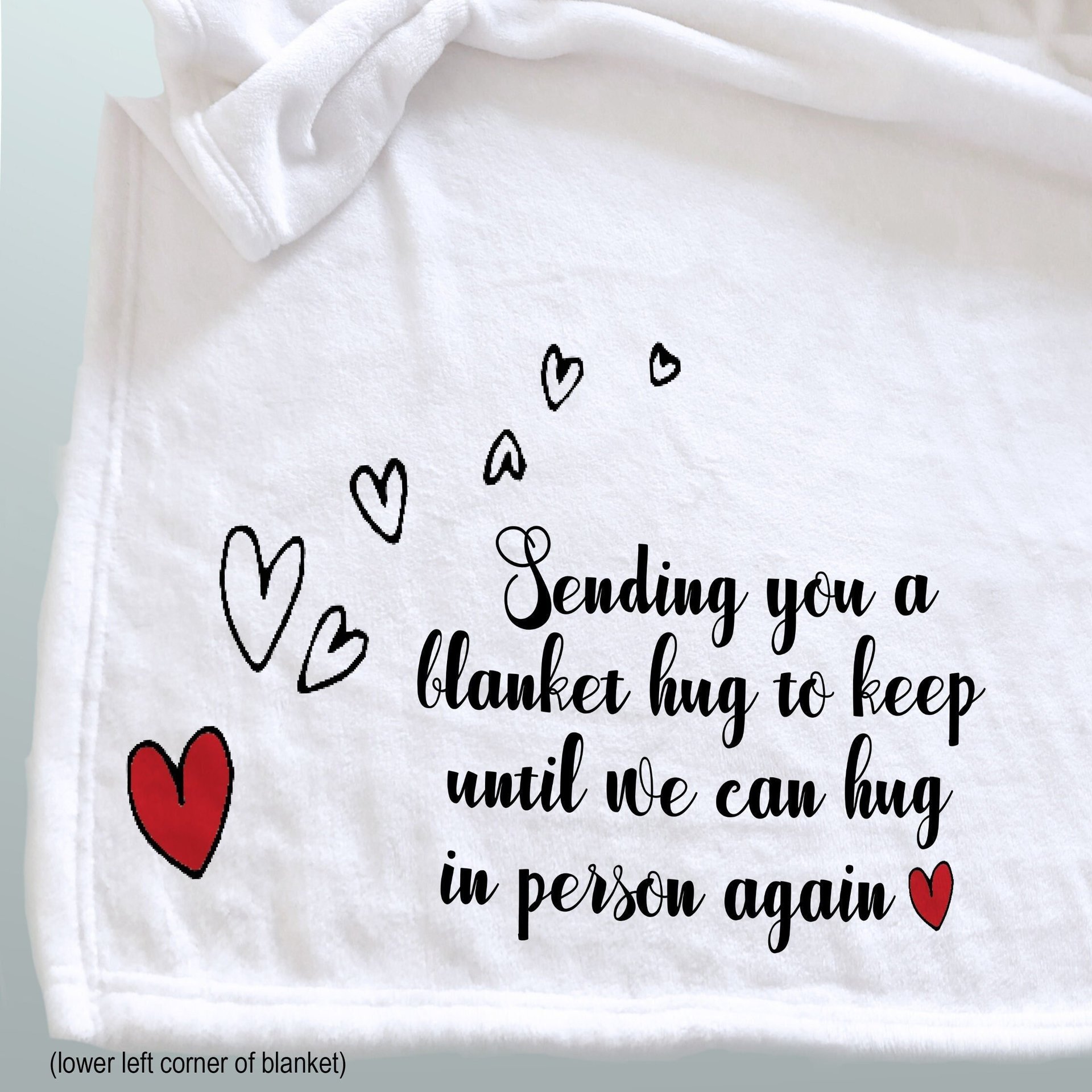 Sending you hugs custom throw blanket, cozy fleece personalized blanket