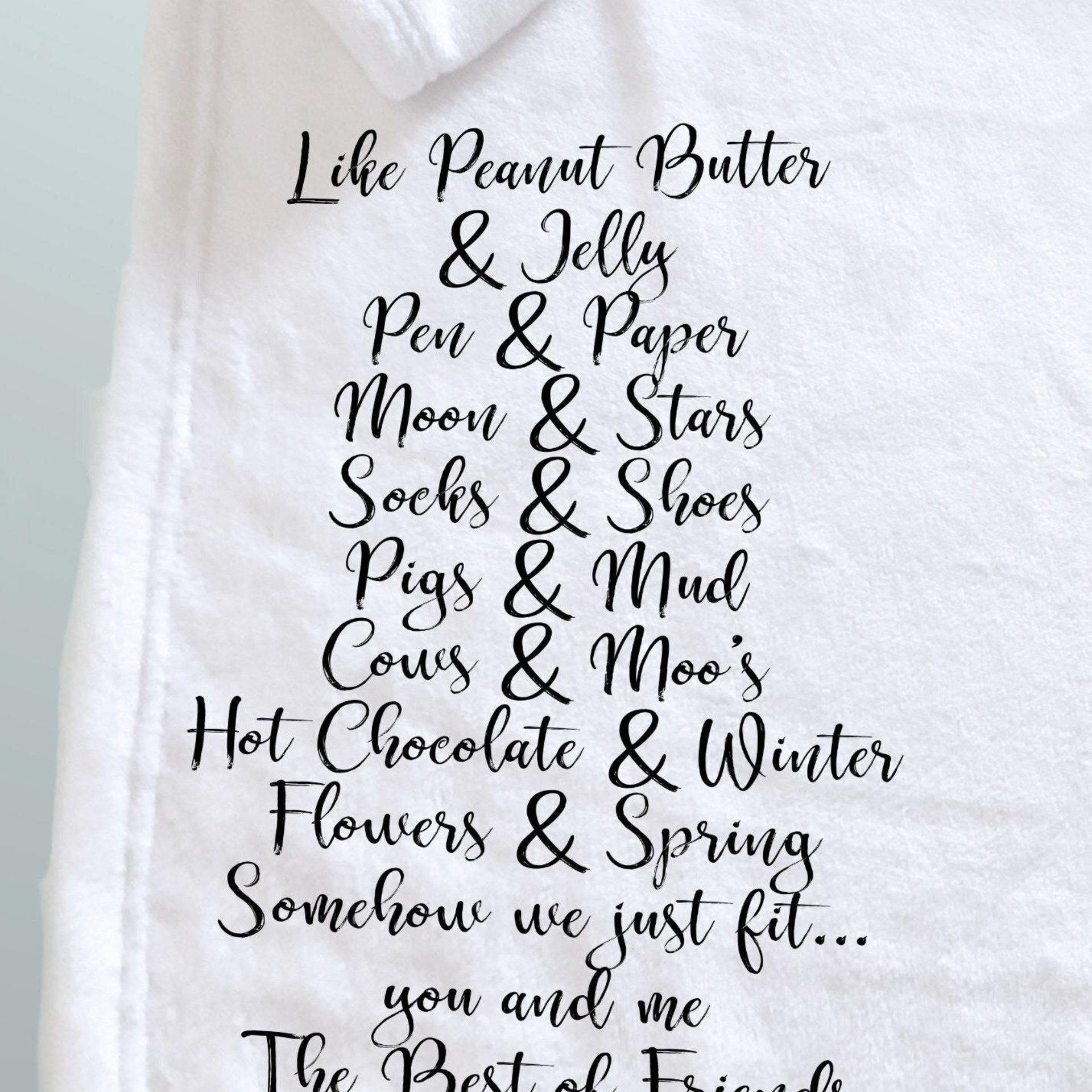 Personalized Best Friend Gift, Personalized Throw Blanket, best friend gift, we are like peanut butter and jelly