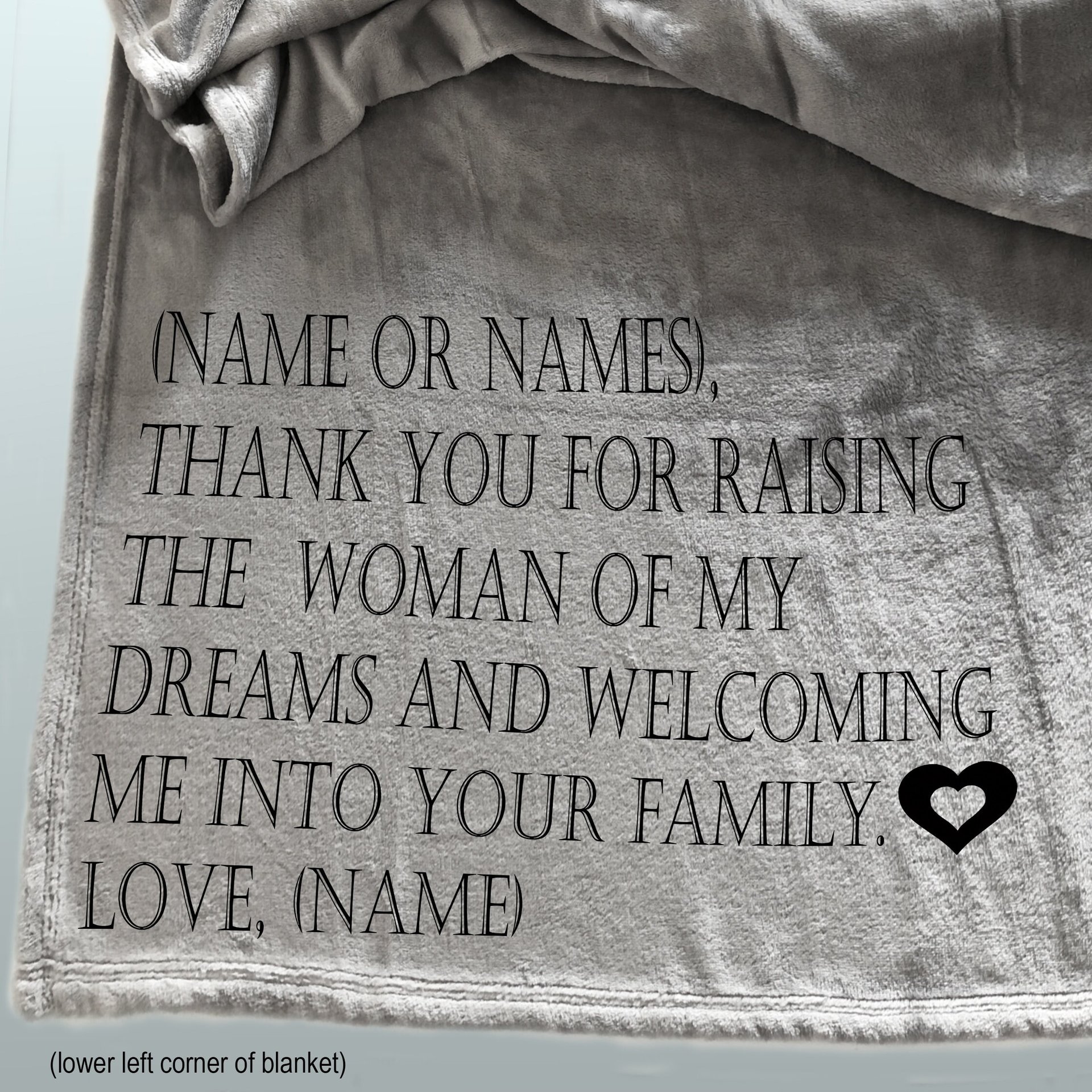 Wedding Gift for Bride and Groom's parents, mother and father-in-law, gift of gratitude for raising the bride or groom.