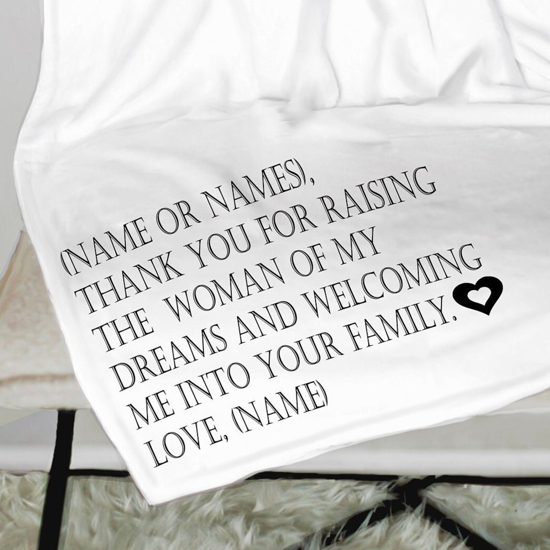Wedding Gift for Bride and Groom's parents, mother and father-in-law, gift of gratitude for raising the bride or groom.