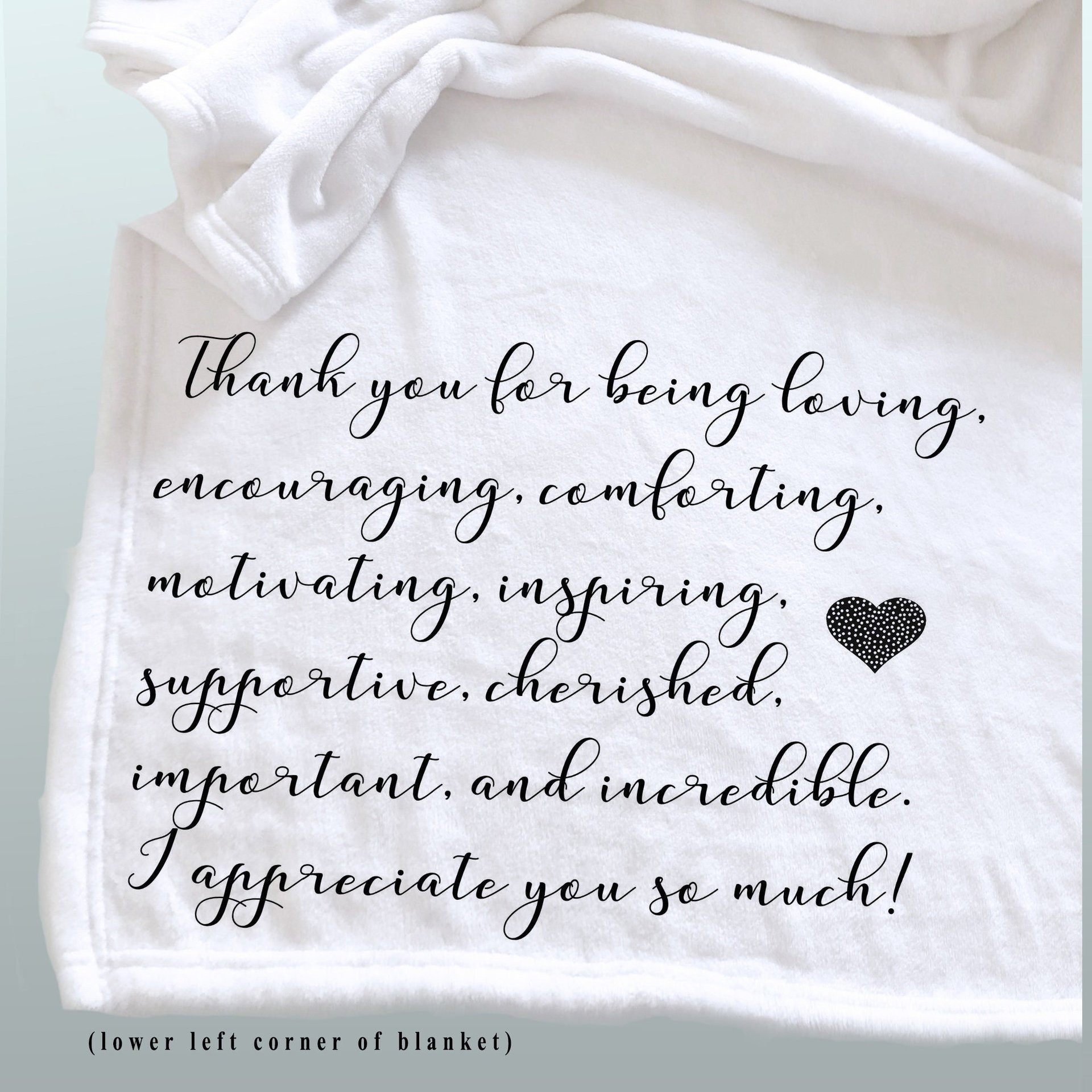 Personalized throw blanket about Friendship, gift of appreciation for a friend, a personalized thank you gift