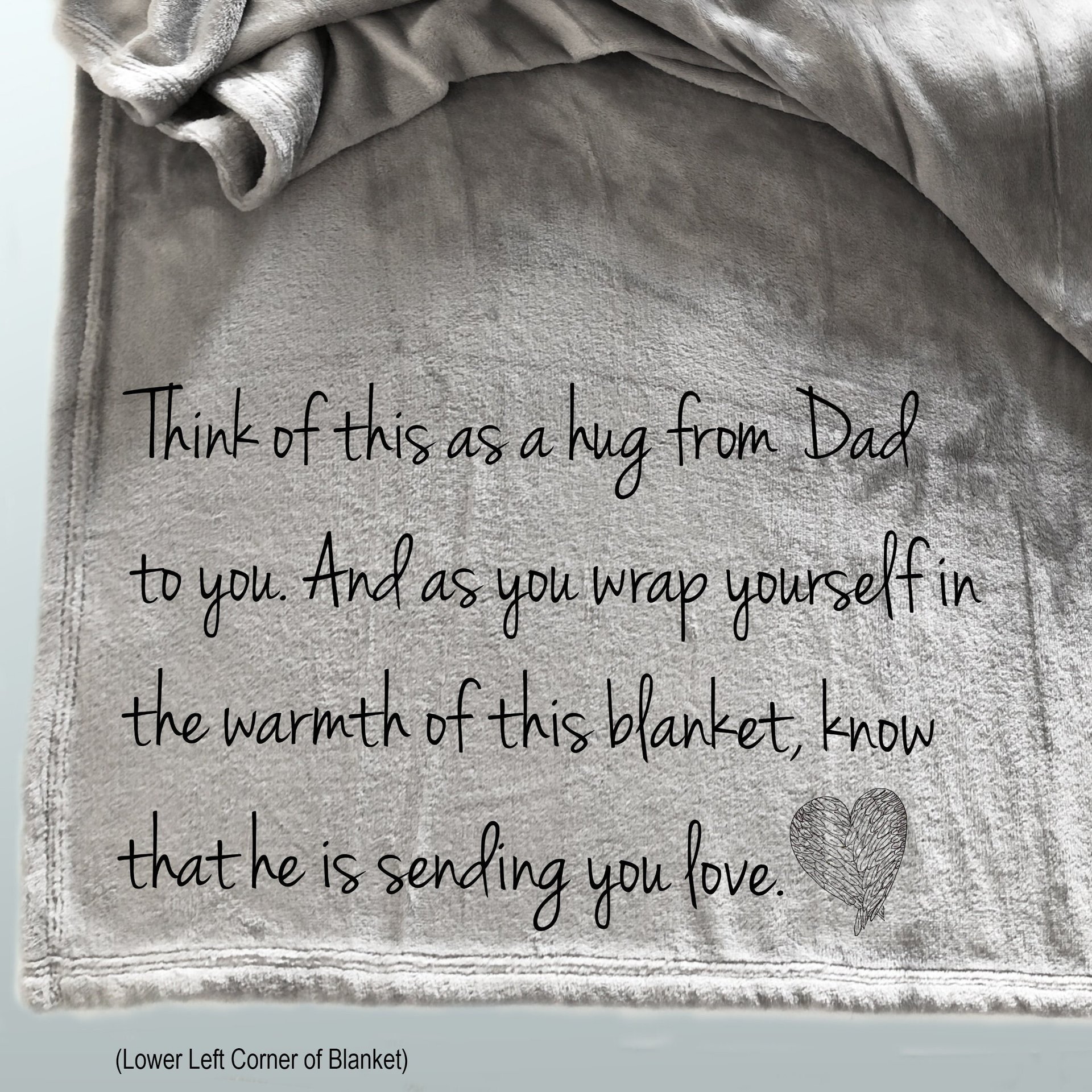 Personalized Dad Memorial Throw Blanket for someone who has lost their Dad, a gift of sympathy, loss of Dad gift, gift for funeral of Dad
