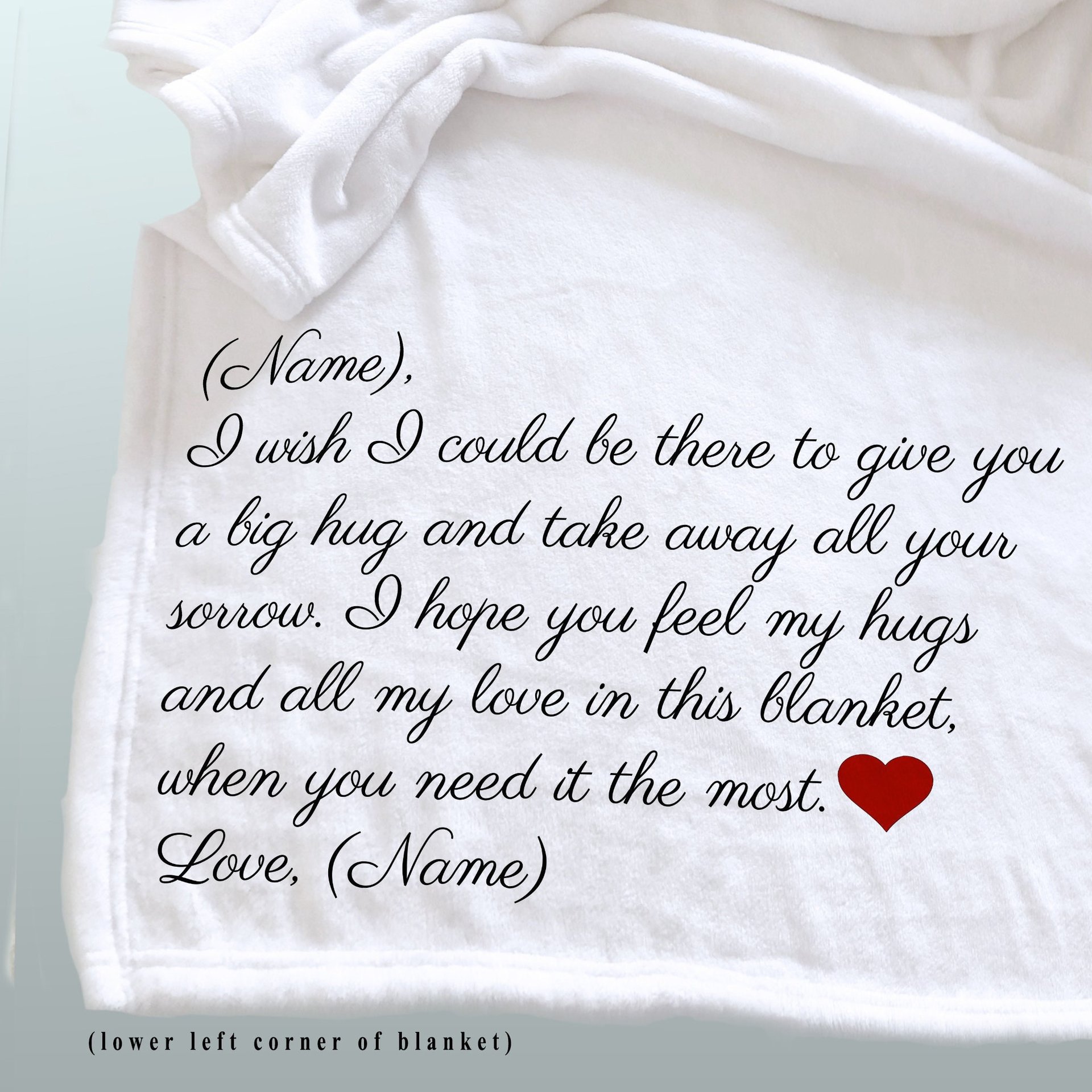 A comfort blanket of love and support for someone in pain